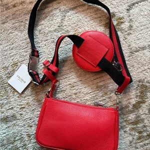 Red Oblique Creations Shoulder Bag With Coin Purse - New W/tags